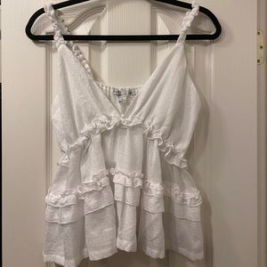 BRAND NEW HYFVE White Ruffled Tank